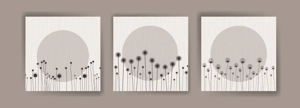 Soyut duvar sanat vektör koleksiyonu. Çizgi sanat tasarımı ve posterler, baskılar, kapaklar, duvar kağıtları, doğal ve minimalist duvar sanatı için organik siyah ve beyaz.