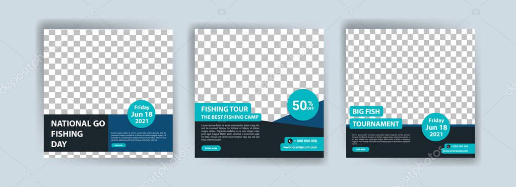National go fishing day. Banners vector for social media ads, web ads, business messages, discount flyers and big sale banner.