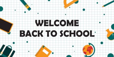 Okul vektör arkaplanına tekrar hoşgeldiniz.