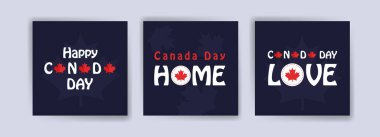 Kanada tebrik kartı posterin kutlu olsun. Kanada günü için sosyal medya paylaşımı.