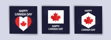 Kanada tebrik kartı posterin kutlu olsun. Kanada günü için sosyal medya paylaşımı.