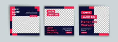 İşçi Bayramı için sosyal medya gönderme şablonu.