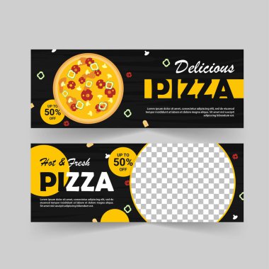 Pizza reklamı için reklam afişi şablonu.
