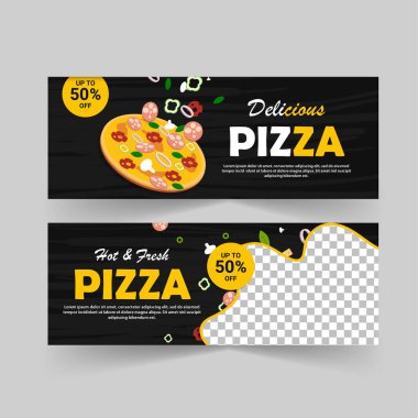 Pizza reklamı için reklam afişi şablonu.