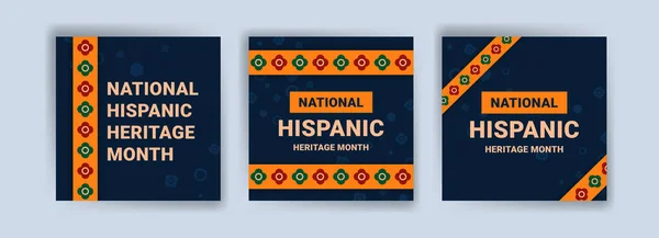 Ισπανόφωνος Μήνας Κληρονομιάς Πανό Για Μέσα Κοινωνικής Δικτύωσης Κάρτες Αφίσες — Διανυσματικό Αρχείο