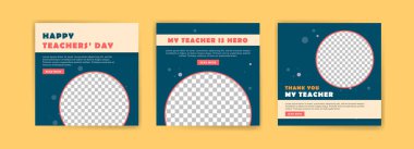 Dünya Öğretmenler Günü için sosyal medya şablonu.