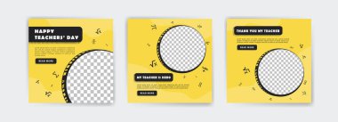 Dünya Öğretmenler Günü için sosyal medya şablonu.