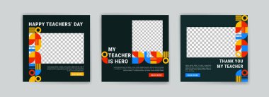 Dünya Öğretmenler Günü için sosyal medya şablonu.