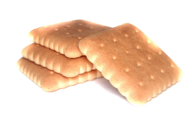 Biscuits carrés sur fond blanc — Photo