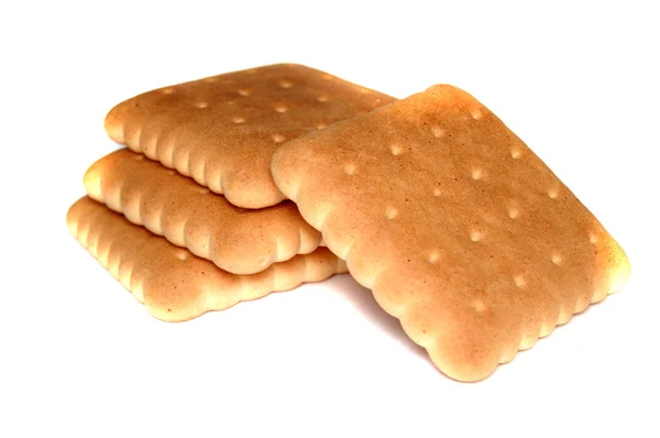 Biscoitos quadrados em um fundo branco — Fotografia de Stock
