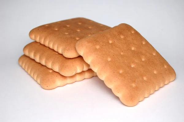 Biscoitos quadrados em um fundo branco — Fotografia de Stock