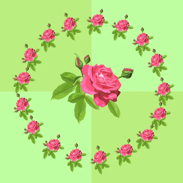 Hermosa tarjeta con rosas . — Vector de stock