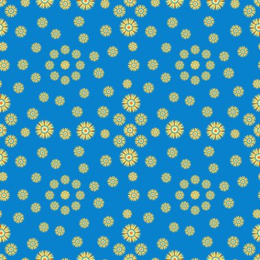 Çiçekli mavi arkaplan.