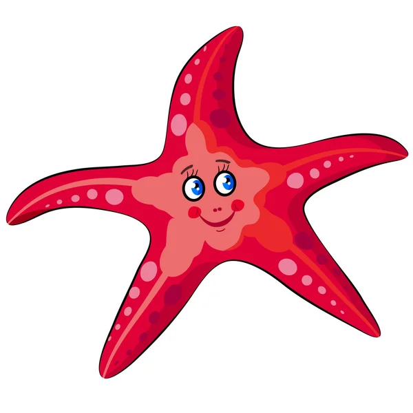 Schattige lachende Cartoon Starfish — Stockvector