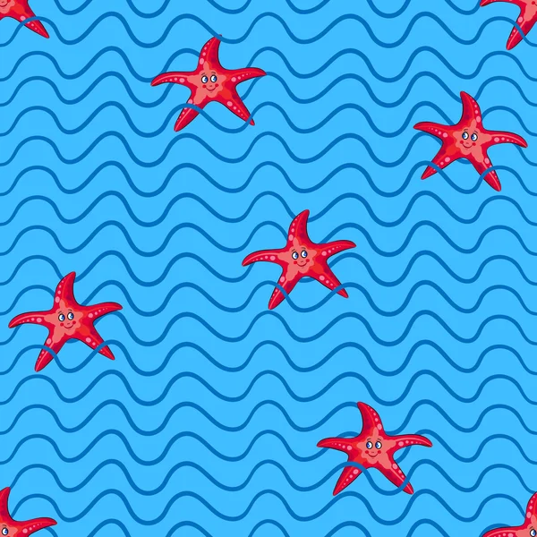 Seamless Pattern with starfish. — Stock Vector