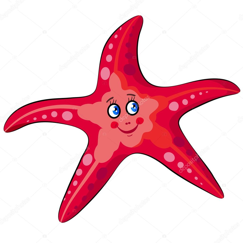 Cute Smiling Cartoon Starfish