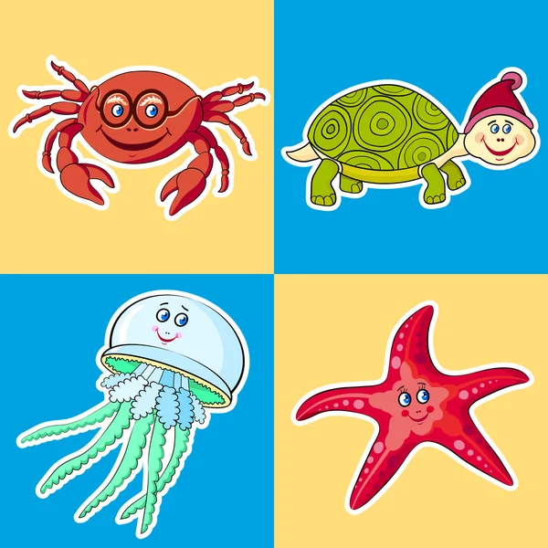 Marine Life. Carte pour enfants . — Image vectorielle