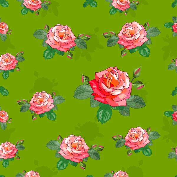 Rosen auf grünem Hintergrund — Stockvektor