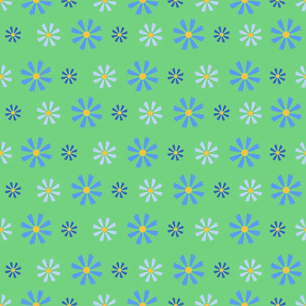 Cornflower azul Field.Seamless patrón . — Vector de stock