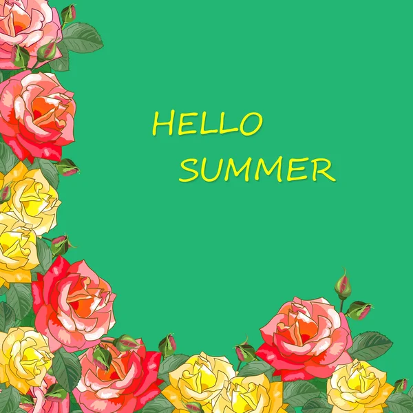 Roses.Bonjour Summer . — Image vectorielle