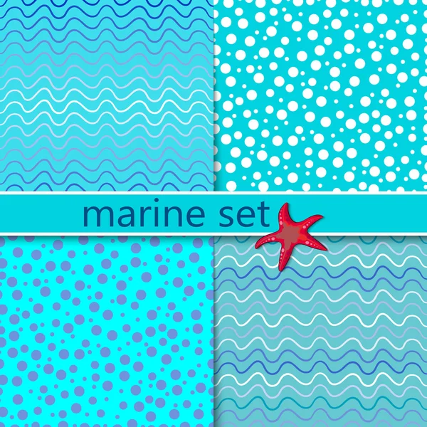 Mořské set tyrkysová pozadí — Stockový vektor