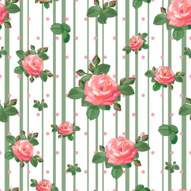 pattern with beautiful roses clipart