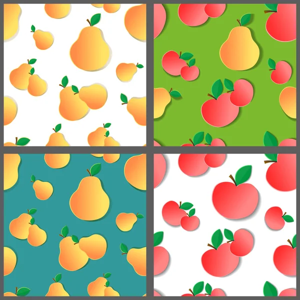 Set Of Fruit Patterns — Stock Vector