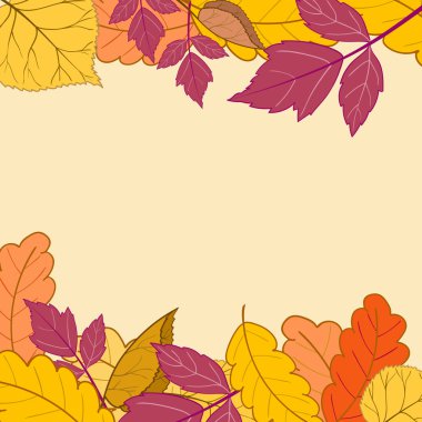 Çerçeve ile parlak sonbahar yaprakları-01