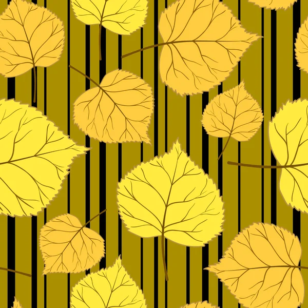 Modello in oro con foglie e strisce-01 — Vettoriale Stock