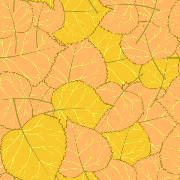 Желтый осенний узор листьев — стоковый вектор
