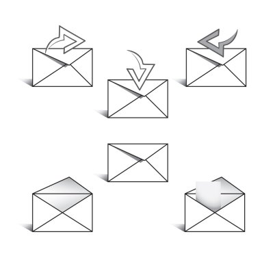 İletiler için simge seti. Vektör illüstrasyonu