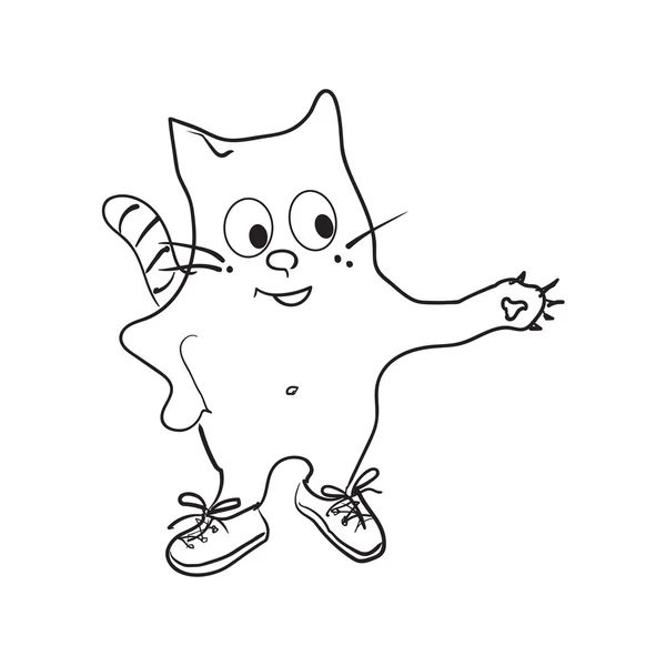 Gato en zapatillas. Vector . — Vector de stock