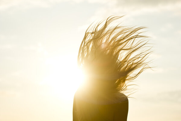 girls hair against the sun