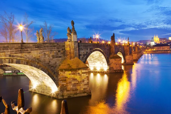 Γέφυρα του Καρόλου, Moldau ποταμού, μικρότερο πόλη, το κάστρο της Πράγας, Πράγα — Φωτογραφία Αρχείου