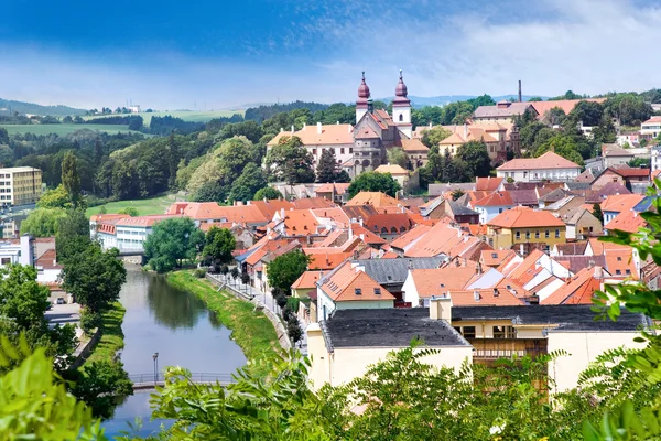 Kostel St. Procopius a židovské město, Třebíč, Česká republika — Stock fotografie