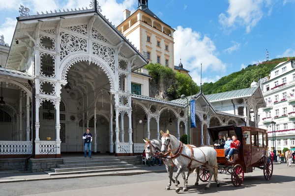 Spa town Karlovy Vary, República Checa, Europa — Foto de Stock