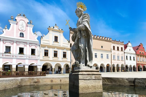 Telc 镇，Vysocina 地区，捷克共和国 — 图库照片