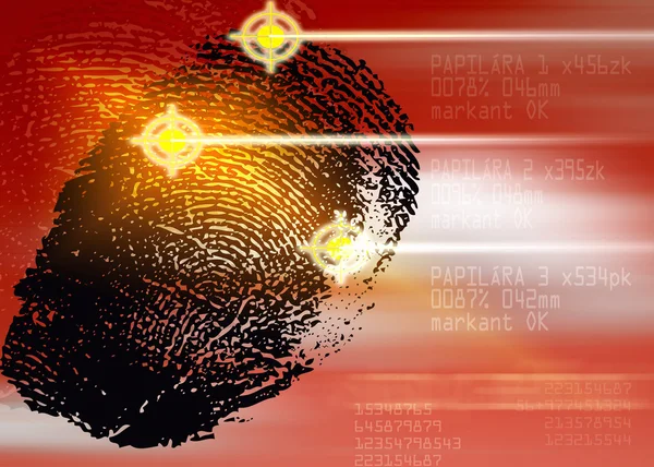 Crime scene - Biometric Security Scanner - Identification — Stock Photo, Image