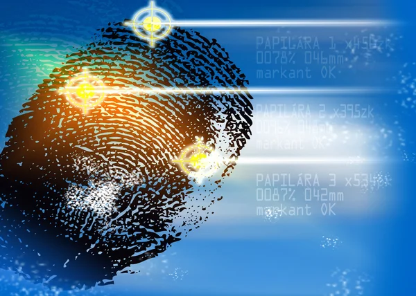 Plaats delict - biometrische Scanner van de veiligheid - identificatie — Stockfoto