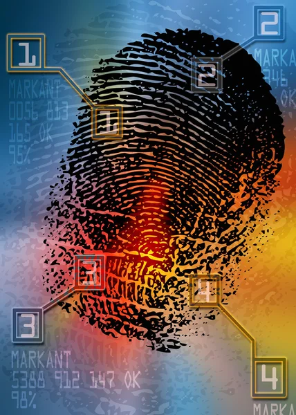 Escena del crimen - Escáner de seguridad biométrica - Identificación —  Fotos de Stock