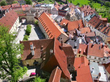 ortaçağdan kalma şehir Cesky Krumlov (Unesco), South Bohemia, Çek repub