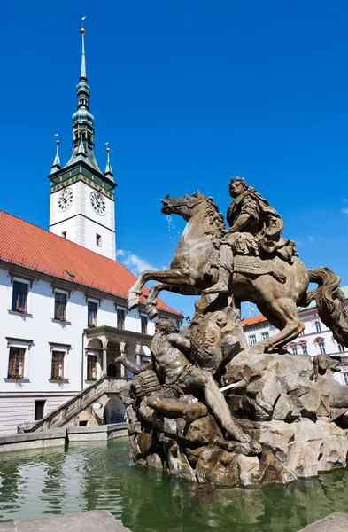 Fontana di Cesare, Municipio, Olomouc, Repubblica Ceca — Foto Stock