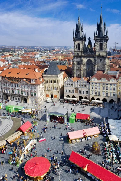 Praski wielkanocny rynek, rynek Starego miasta, Praga, Republika Czeska — Zdjęcie stockowe