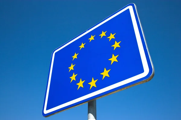 EU sign on traffic sign — Stock Photo, Image