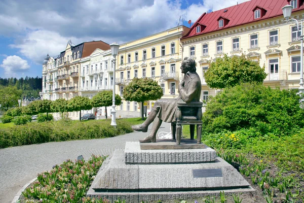 J. W. Goethe standbeeld, spa Marianske lazne, Tsjechië — Stockfoto