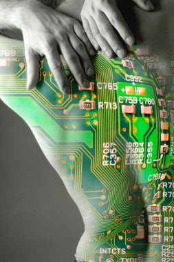 Yapay zekası - robot veya insan - cyborg
