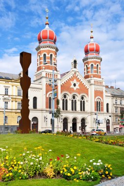 Pilsen, Çek Cumhuriyeti - 10 Eylül 2015: büyük Sinagogu