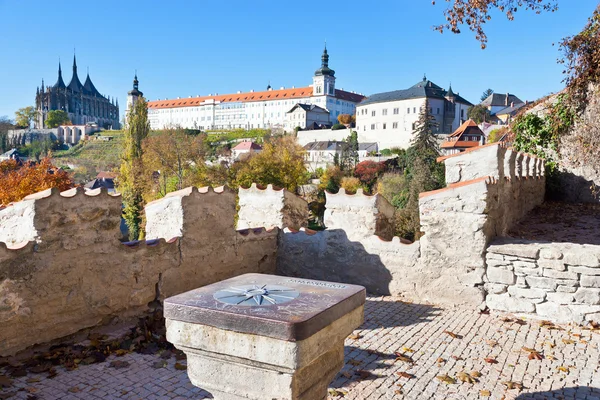 Gothic cathedral of St. Barbara, Silver castle Hradek and Jesuit college, Central Bohemia, Kutna Hora, Czech republic, Europe — Stock Photo, Image