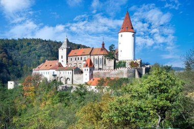 Ortaçağ Kraliyet Gotik castle Krivoklat, Merkezi Bohemia, Çek Cumhuriyeti