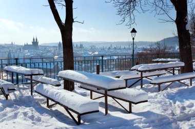 Letna park, görünüm üzerinde eski şehir bölgesi, Prag (Unesco), Çek Cumhuriyeti
